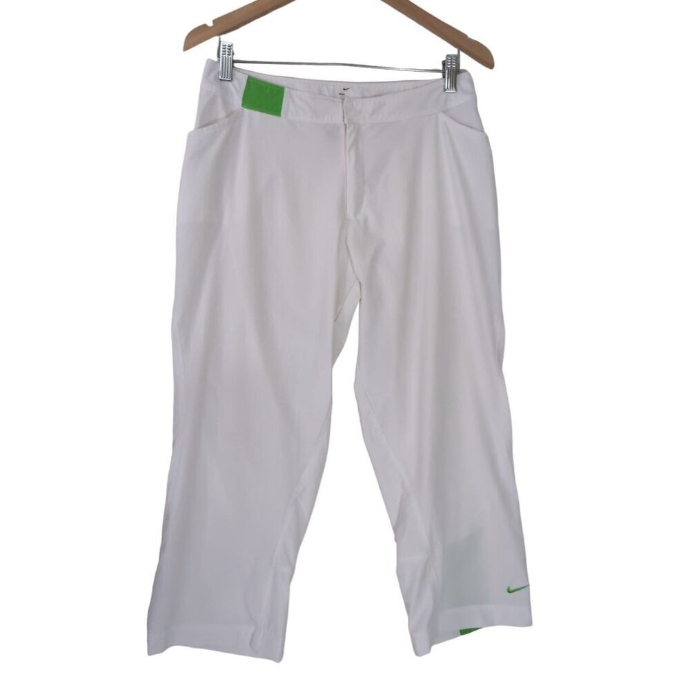Nike Golf Athletic Pants Womens M White Cropped Stretch LIghtweight Pockets
